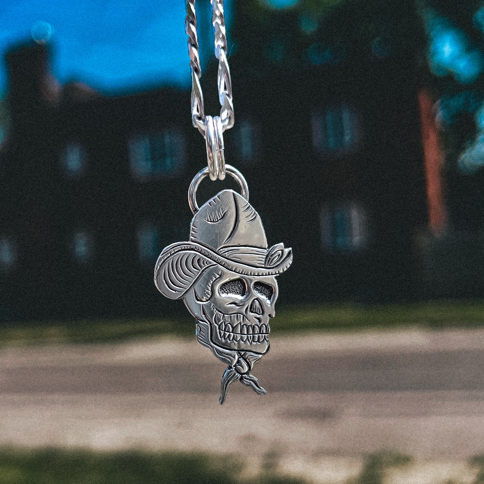 Custom Order: 14k cowboy skull pendant only